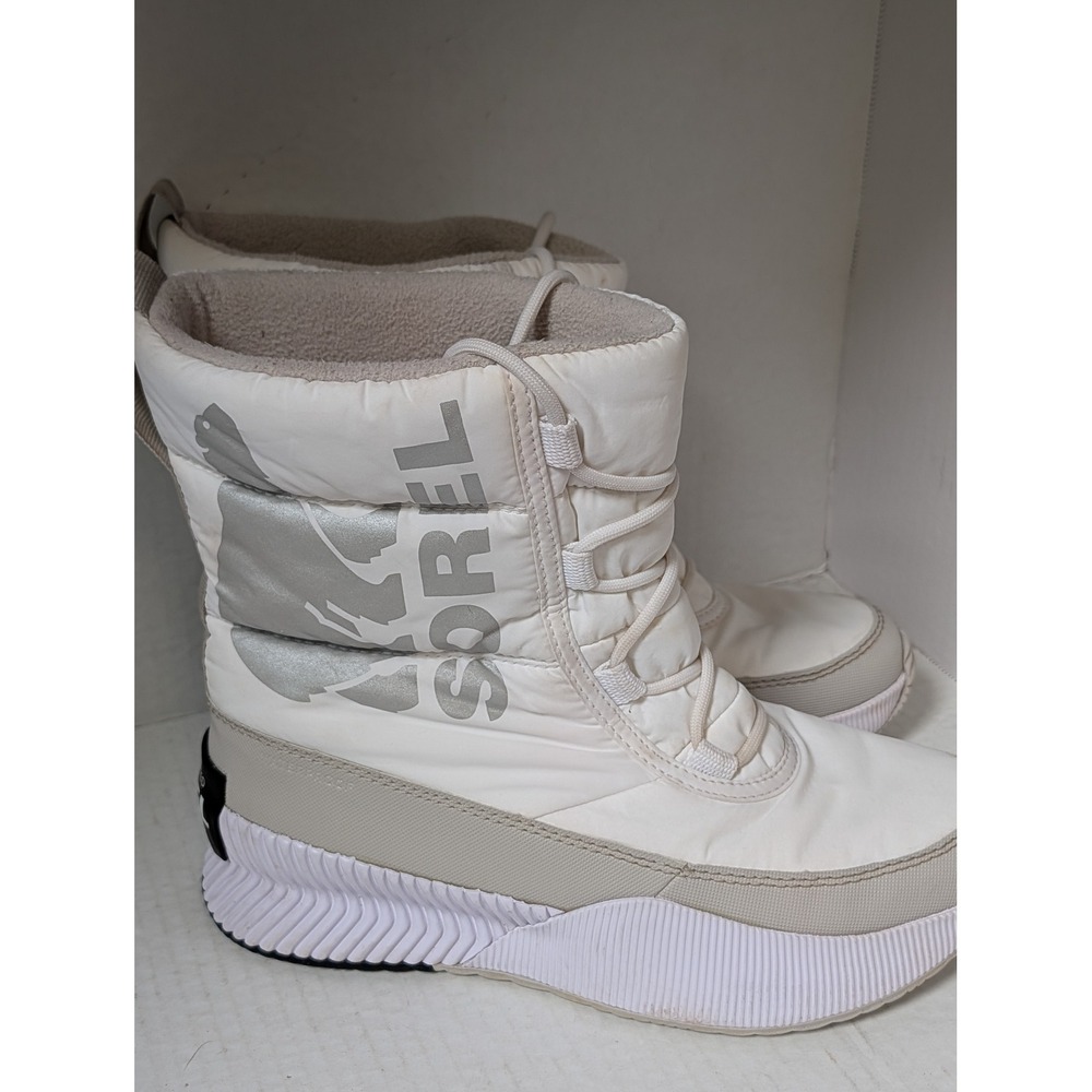 SOREL Out N About III Puffy Lace Up Waterproof Snow Boots Women's 6 White